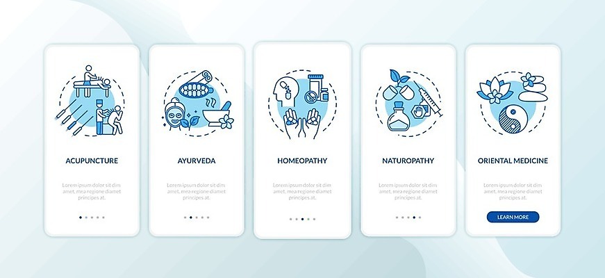 EPS 해외이미지 템플릿 일러스트 모바일 동양인 사람없음 파란색 약 인포그래픽 인도인 레이아웃 온라인 자연요법 해외일러스트 외국인 컬러 의학 인종 파일형식 벡터 이미지허브