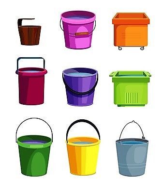 EPS 해외이미지 일러스트 사람없음 청결 수레 청소 물양동이 해외일러스트 카트 위생 양동이 파일형식 벡터 이미지허브