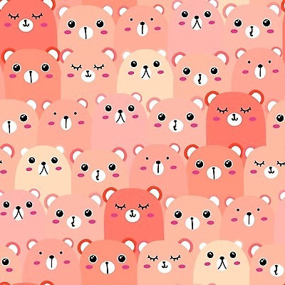 EPS 해외이미지 디자인 분홍색 백그라운드 패턴 일러스트 곰 사람없음 귀여움 패턴백그라운드 해외일러스트 동물 컬러 컨셉 무늬 포유류 파일형식 벡터 이미지허브