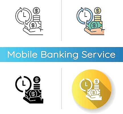 EPS 해외이미지 화살표 시계 지폐 일러스트 들기 사람없음 세트 동전 원형 손모양 모바일뱅킹 스마트뱅킹 은행업무 해외일러스트 모양 도형 돈 모션 은행_금융 뱅킹 파일형식 벡터 손_신체부위 이미지허브