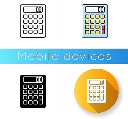 EPS 해외이미지 일러스트 모바일 사람없음 세트 계산기 원형 모바일앱 해외일러스트 도형 문구용품 장비 파일형식 벡터 이미지허브