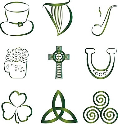 EPS 해외이미지 전통 디자인 실루엣 백그라운드 스티커 일러스트 휴가 기념 나선형 여러명 그래픽 장식 초록색 세트 소용돌이 축하 행운 중세 재산 황금 성자 클로버 토끼풀 심볼 윤곽 아일랜드 마법 고립 엘리먼트 편자 활자 해외일러스트 식물 유럽 종교 컬러 다수 컨셉 무늬 촬영기법 사람 금융 회오리 역사 말발굽 활자판 파일형식 벡터 이미지허브