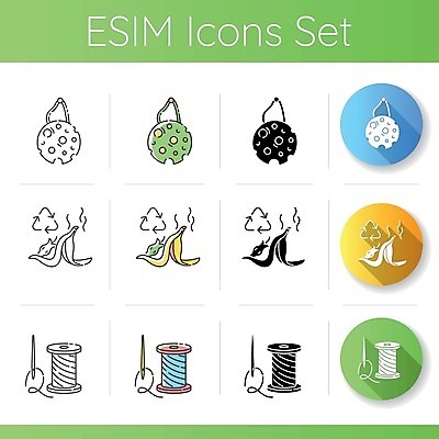 EPS 해외이미지 화살표 일러스트 사람없음 세트 자연보호 재활용 원형 실 사과 쓰레기 수세미 재활용품 음식물쓰레기 친환경제품 제로웨이스트 재활용표시 해외일러스트 도형 과일 자연 표시 그린캠페인 보호 사회이슈 친환경 파일형식 벡터 이미지허브