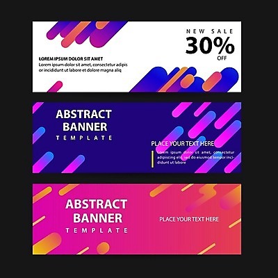 EPS 해외이미지 디자인 가로배너 분홍색 일러스트 추상 타이포그라피 사람없음 쇼핑 세트 세일 남색 지오메트릭 해외일러스트 문자 배너 컬러 무늬 가로 파일형식 벡터 이미지허브