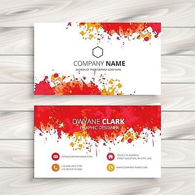 EPS 해외이미지 템플릿 비즈니스 명함 명함템플릿 잉크 사람없음 빨간색 세트 그런지 브랜딩 컬러 파일형식 벡터 이미지허브