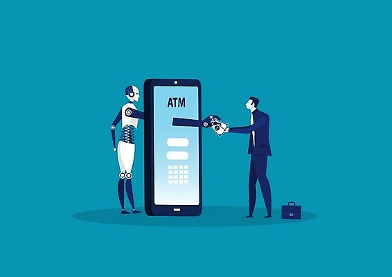 EPS 해외이미지 이동 돈 일러스트 비즈니스 사업가 기계 비즈니스맨 고객 로봇 서비스 대출 ATM 자금 사용자 해외일러스트 직업 남자 컨셉 금융 직장인 재산 파일형식 벡터 이미지허브