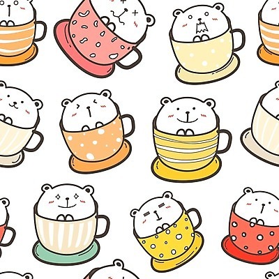 EPS 해외이미지 디자인 백그라운드 패턴 일러스트 곰 사람없음 귀여움 패턴백그라운드 해외일러스트 동물 컨셉 무늬 포유류 파일형식 벡터 이미지허브