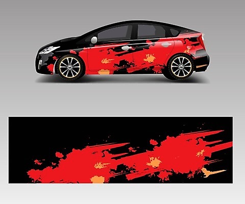 EPS 해외이미지 디자인 백그라운드 일러스트 자동차 추상 사람없음 빨간색 목업 자동차코팅 해외일러스트 육상교통 컬러 무늬 파일형식 벡터 이미지허브