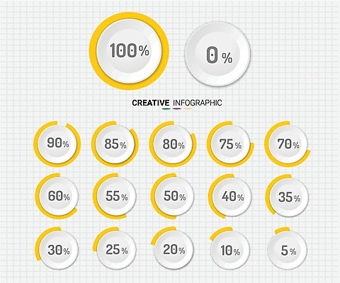 EPS 해외이미지 일러스트 사람없음 원형 퍼센트 엘리먼트 프로젝트 해외일러스트 도형 특수기호 파일형식 벡터 이미지허브