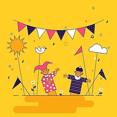 EPS 해외이미지 캐릭터 손 문화 어린이 인형 일러스트 놀이 이야기 미술 미소 웃음 장식 장난감 노란색 축제 공연 기쁨 무대 광대 유머 배우 만화 극장 쇼 회전목마 연극 꼭두각시 해외일러스트 일러캐릭터 감정 컬러 문화예술 표정 사람 이벤트 신체부위 놀이기구 연예인 파일형식 벡터 이미지허브