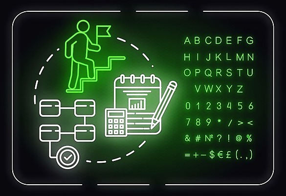 EPS 해외이미지 일러스트 사람모양 사람없음 펜 계산기 깃발 오르기 네온 기획 스프링수첩 해외일러스트 모양 모션 문구용품 필기구 다이어리 장비 파일형식 벡터 이미지허브