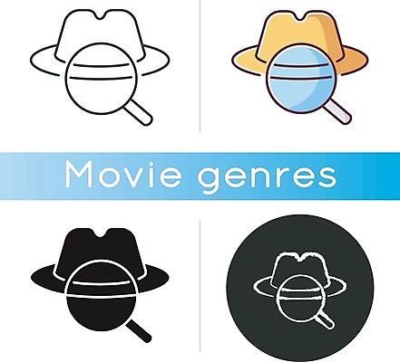 EPS 해외이미지 모자 일러스트 돋보기 사람없음 세트 원형 예측 영화 탐정 해외일러스트 도형 잡화 컨셉 문화예술 파일형식 벡터 이미지허브