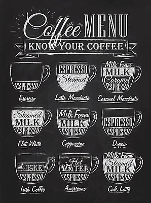 EPS 해외이미지 영어 포스터 리본 커피 일러스트 종류 타이포그라피 사람없음 세트 카페 다양 낙서 커피잔 메뉴 비율 해외일러스트 문자 음료 다수 잔 상점 파일형식 벡터 이미지허브
