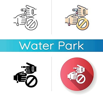 EPS 해외이미지 일러스트 사람없음 세트 금지 원형 혈액 상처 손모양 워터파크 해외일러스트 모양 도형 수영장 파일형식 벡터 손_신체부위 이미지허브