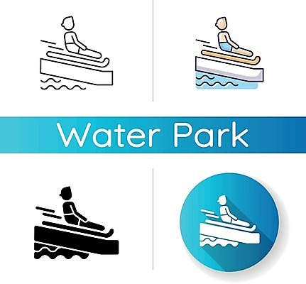 EPS 해외이미지 일러스트 사람모양 사람없음 세트 원형 미끄러짐 워터슬라이드 워터파크 해외일러스트 모양 도형 모션 수영장 파일형식 벡터 이미지허브