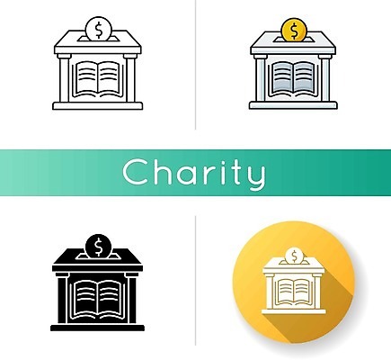 EPS 해외이미지 일러스트 사람없음 세트 동전 원형 기부 기부금 기부함 해외일러스트 도형 돈 파일형식 벡터 이미지허브