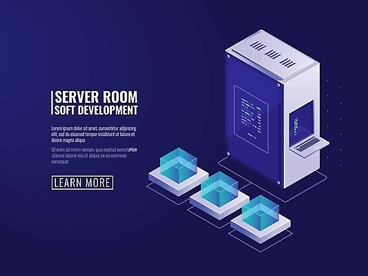 EPS 해외이미지 일러스트 비즈니스 정보기술 사람없음 파란색 디지털 자료 네트워크 서버 해외일러스트 컬러 기술 파일형식 벡터 이미지허브