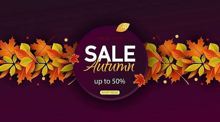 EPS 해외이미지 디자인 단풍 낙엽 일러스트 타이포그라피 사람없음 쇼핑 갈색 세일 보라색 원형 원형프레임 해외일러스트 도형 문자 컬러 잎 프레임 파일형식 벡터 이미지허브