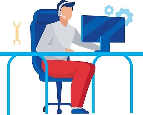 EPS 해외이미지 전신 남자 일러스트 직장 한명 앉기 성인 컴퓨터 사무실 헤드셋 업무 도움 비즈니스맨 센터 만화 상담 성인남자한명만 해외일러스트 1 음향기기 컨셉 회사 비즈니스 모션 사람 전자제품 헤드폰 작업 직장인 남자한명만 성인남자만 파일형식 벡터 이미지허브