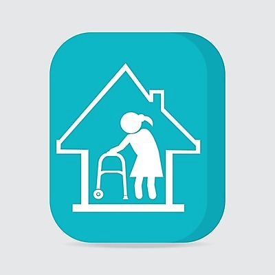 EPS 해외이미지 일러스트 주택 건강 사람 파란색 운동 걷기 환자 은퇴 간호 심볼 사인 돌봄 옛날 진짜 혼자 해외일러스트 컬러 의학 모션 건물 파일형식 벡터 이미지허브