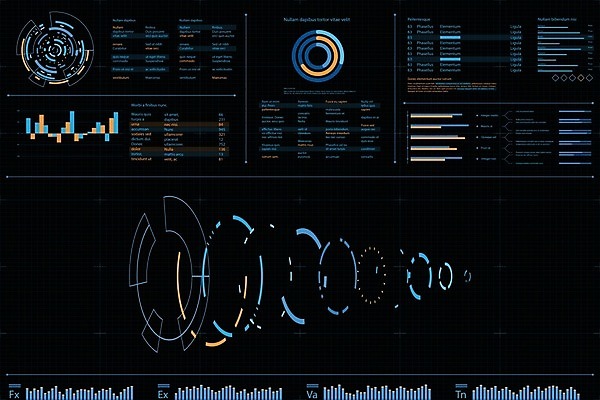 EPS 해외이미지 일러스트 사람없음 디지털 인포그래픽 사이버 UI 인터페이스 SF 해외일러스트 파일형식 벡터 이미지허브