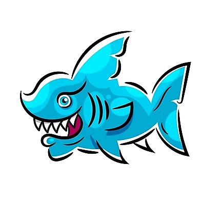 EPS 해외이미지 동물캐릭터 일러스트 사람없음 상어 해외일러스트 일러캐릭터 동물 캐릭터 어류 파일형식 벡터 이미지허브