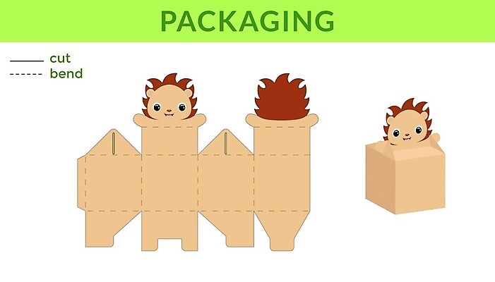 EPS 해외이미지 일러스트 사람없음 종이접기 DIY 고슴도치 전개도 해외일러스트 종이 포유류 취미 접기 파일형식 벡터 이미지허브