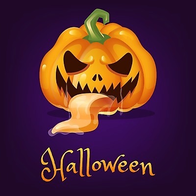 EPS 해외이미지 일러스트 사람없음 보라색 주황색 잭오랜턴 레터링 해외일러스트 컬러 할로윈 파일형식 벡터 이미지허브