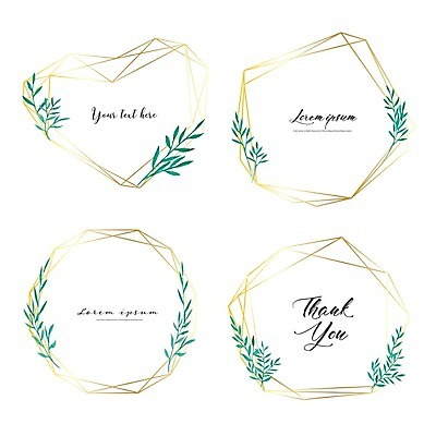 EPS 해외이미지 도형 일러스트 캘리그라피 프레임 사람없음 금색 하트 풀잎 해외일러스트 모양 컬러 잎 풀_식물 파일형식 벡터 이미지허브