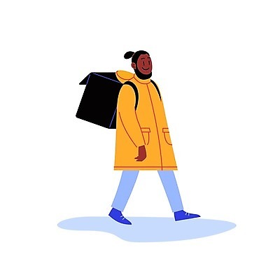 EPS 해외이미지 전신 라이프스타일 남자 이동 일러스트 한명 성인 일상 걷기 배달원 배송 매기 배달원가방 성인남자한명만 해외일러스트 직업 1 컨셉 모션 사람 라이프 생활 남자한명만 성인남자만 파일형식 벡터 이미지허브