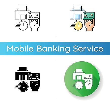 EPS 해외이미지 화살표 일러스트 들기 사람없음 세트 원형 신용카드 인쇄기 손모양 모바일뱅킹 해외일러스트 모양 도형 모션 금융 전자제품 뱅킹 파일형식 벡터 손_신체부위 이미지허브