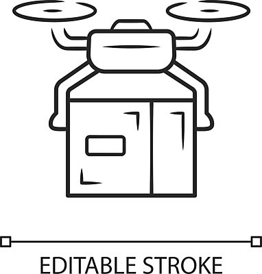 EPS 해외이미지 일러스트 사람없음 상자 배송 서비스 택배 택배상자 드론 무인택배 해외일러스트 운송업 무인기계 파일형식 벡터 이미지허브