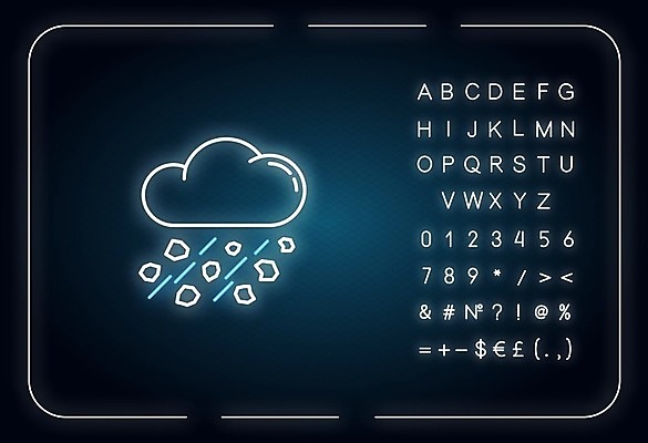 EPS 해외이미지 일러스트 사람없음 비 네온 우박 해외일러스트 자연요소 날씨 파일형식 벡터 이미지허브