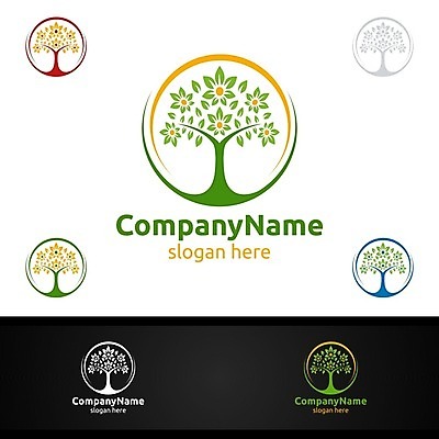 EPS 해외이미지 나무 디자인 잎 사람없음 원형 심볼 사인 에코 바이오 브랜딩 해외일러스트 도형 식물 환경 파일형식 벡터 이미지허브