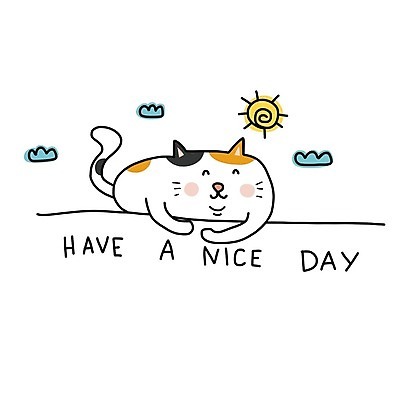 EPS 해외이미지 한마리 손글씨 일러스트 사람없음 반려동물 태양 귀여움 고양이 표어 손그림 반려묘 해외일러스트 자연요소 동물 1 컨셉 포유류 파일형식 벡터 이미지허브