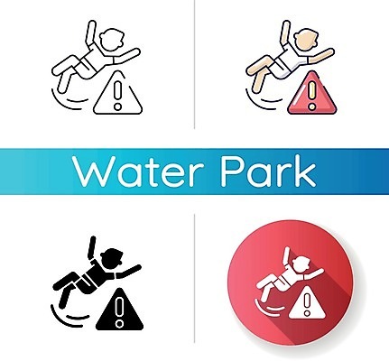 EPS 해외이미지 일러스트 사람모양 경고 사람없음 세트 원형 느낌표 미끄러짐 워터파크 해외일러스트 모양 도형 기호 모션 수영장 파일형식 벡터 이미지허브