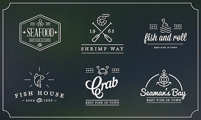 EPS 해외이미지 디자인 배너 일러스트 새우 어류 사람없음 세트 라벨 식당 해물요리 심볼 해산물 노 해외일러스트 음식 프레임 갑각류 상점 수중동물 선박 파일형식 벡터 이미지허브