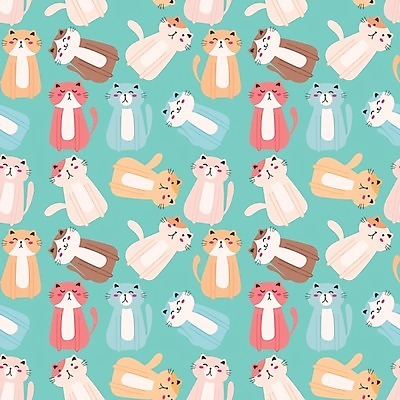 EPS 해외이미지 디자인 백그라운드 패턴 일러스트 사람없음 고양이 패턴백그라운드 해외일러스트 무늬 포유류 반려동물 파일형식 벡터 이미지허브