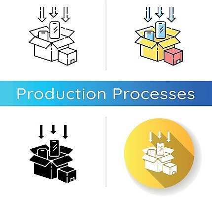 EPS 해외이미지 화살표 일러스트 포장 사람없음 스마트폰 세트 상자 원형 해외일러스트 도형 핸드폰 스마트기기 파일형식 벡터 이미지허브