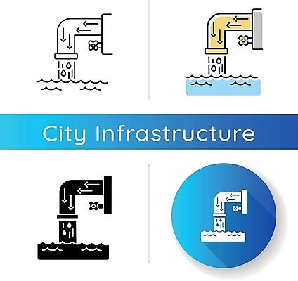 EPS 해외이미지 일러스트 사람없음 세트 원형 하수도 해외일러스트 도형 시설물 파일형식 벡터 이미지허브