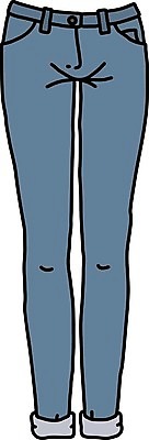 EPS 해외이미지 옷 여자 일러스트 바지 여름 파란색 유행 청바지 만화 해외일러스트 계절 컬러 하의 사람 파일형식 벡터 이미지허브