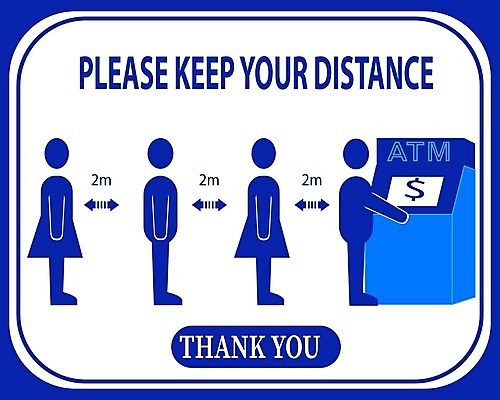 EPS 해외이미지 클립아트 일러스트 거리 건강 안전 사람 바이러스 보호 ATM 계산원 고립 해외일러스트 직업 컨셉 파일형식 벡터 이미지허브