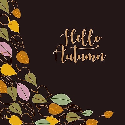 EPS 해외이미지 손글씨 단풍 일러스트 사람없음 검은색 가을 라인아트 가을배경 해외일러스트 계절 선 컬러 백그라운드 잎 파일형식 벡터 가을_계절 이미지허브