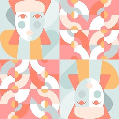 EPS 해외이미지 여자 얼굴 파도 50대 백그라운드 컨셉 패턴 일러스트 추상 가면 사람 그래픽 머리 수확 원형 60대 심볼 타일 입술 그림 심플 스칸디나비아 줄서기 해외일러스트 도형 노년 바다 중년 무늬 농업 모션 신체부위 파일형식 벡터 이미지허브