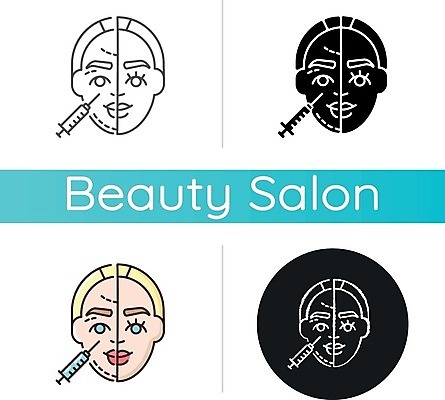 EPS 해외이미지 여자 얼굴 일러스트 여러명 성인 세트 뷰티 원형 성형수술 보톡스 성인여자만 해외일러스트 도형 다수 사람 신체부위 수술 여자만 성인만 파일형식 벡터 이미지허브