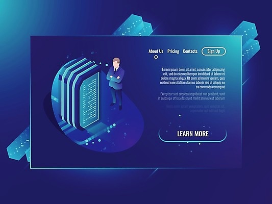 EPS 해외이미지 전신 남자 일러스트 비즈니스 정보기술 한명 서기 정장 성인 파란색 팔짱 디지털 비즈니스맨 네트워크 성인남자한명만 해외일러스트 1 옷 컬러 모션 기술 사람 직장인 남자한명만 성인남자만 파일형식 벡터 이미지허브