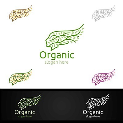 EPS 해외이미지 식물 디자인 잎 사람없음 심볼 얼굴모양 에코 유기농 바이오 브랜딩 해외일러스트 모양 웰빙 얼굴 환경 파일형식 벡터 이미지허브