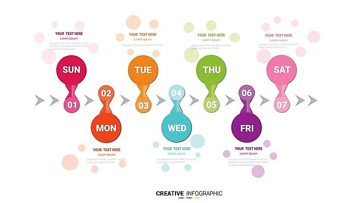 EPS 해외이미지 템플릿 디자인 교육 컨셉 일러스트 비즈니스 학교 탁자 추상 설계 문구용품 이벤트 그래픽 사무실 다이어리 쪽지 공백 달력 시간 업무 일주일 날짜 시간표 계획 그림 페이지 7 경영 금요일 월요일 조언 타임라인 목차 해외일러스트 가구 무늬 숫자 사무용품 작업 오브젝트 요일 파일형식 벡터 이미지허브