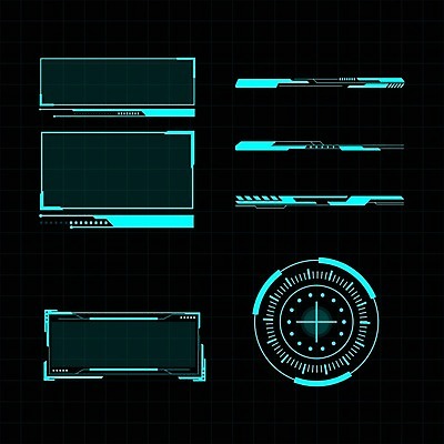 EPS 해외이미지 일러스트 프레임 사람없음 디지털 사이버 UI 인터페이스 SF 해외일러스트 파일형식 벡터 이미지허브
