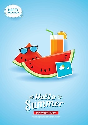 EPS 해외이미지 영어 일러스트 수박 사람없음 파란색 선글라스 오렌지주스 해외일러스트 문자 안경 컬러 과일 과일주스 파일형식 벡터 이미지허브